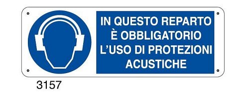 In questo reparto è obbligatorio l'uso di protezioni acustiche - C - Alluminio 330x500 mm - Conf 10 pz.