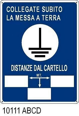 Collegate subito la messa a terra - C - Alluminio 200x300 mm - Conf 10 pz