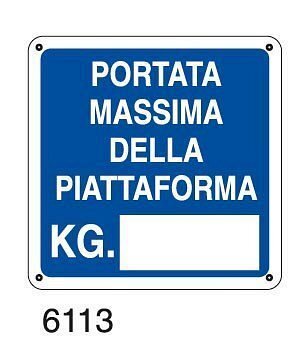 Portata massima della piattaforma Kg.