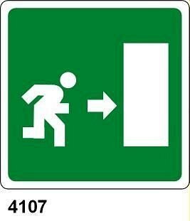 Percorso di emergenza destra - A - Alluminio 120x120 mm