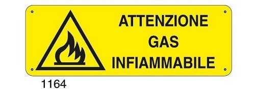 Attenzione gas infiammabile - C - Alluminio 330x500 mm
