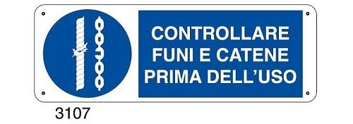 Controllare funi e catene prima dell'uso - C - Alluminio 330x500 mm - Conf 10 pz.