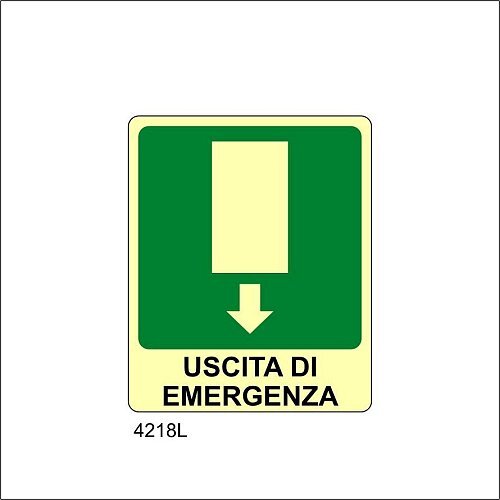 Uscita di emergenza in basso Luminescente