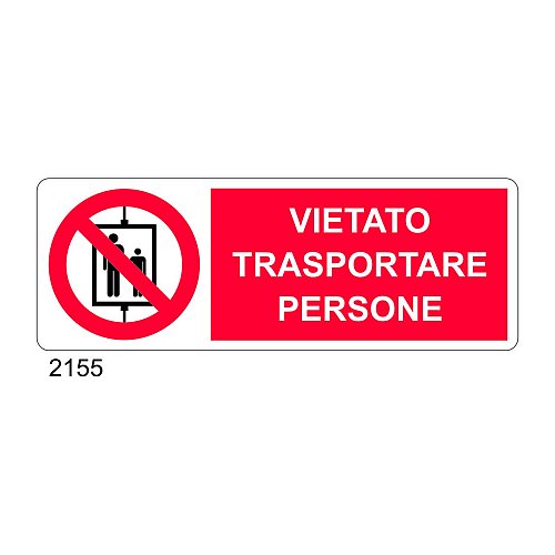 Vietato trasportare persone - C - Alluminio 330x500 mm - Conf 10 pz.