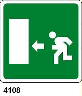 Percorso di emergenza sinistra - A - Alluminio 120x120 mm
