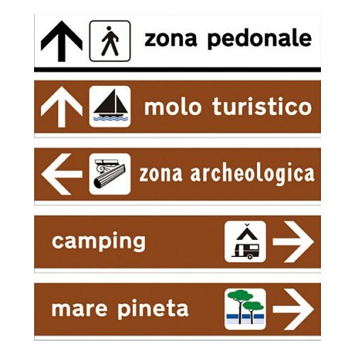 Segnali turistici e di territorio entro centri abitati - B - Alluminio CL.2 25x125 cm