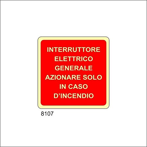 Interruttore elettrico generale Luminescente - B - Adesivo Luminescente - 160x160 mm