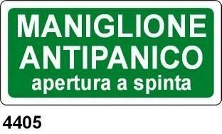 Maniglione antipanico - Apertura a spinta - A - Alluminio 350x125 mm - Conf 10 pz.