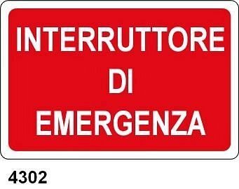 Interruttore di emergenza - B - Alluminio 500x330 mm