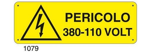 Pericolo 380-110 Volt - C - Alluminio 330x500 mm - Conf 10 pz.