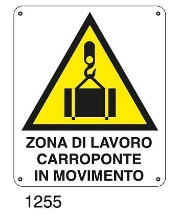 Zona di lavoro carroponte in movimento - B - Alluminio 220x280 mm