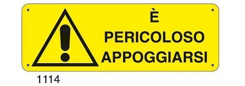 E' pericoloso appoggiarsi - C - Alluminio 330x500 mm - Conf 10 pz.