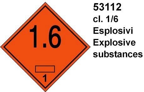 Esplosivi cl 1/6 - D - PVC adesivo - 300x300 mm