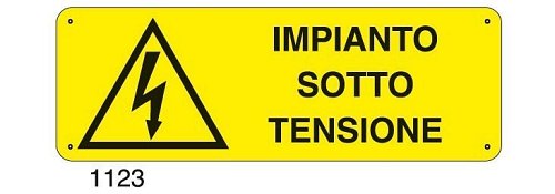 Impianto sotto tensione - E - Alluminio 500x700 mm