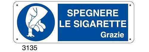 Spegnere le sigarette, grazie - D - Alluminio 1400x500 mm - Conf 10 pz.