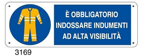 E' obbligatorio indossare indumenti ad alta visibilità - C - Alluminio 330x500 mm