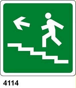 Scala di sicurezza alto sinistra - A - Alluminio 120x120 mm