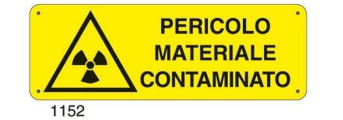 Pericolo materiale contaminato - C - Alluminio 330x500 mm