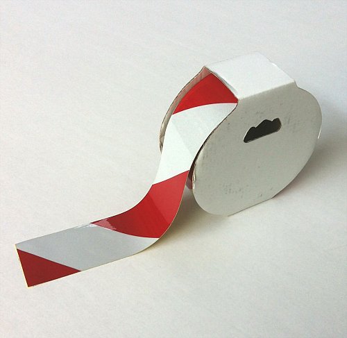 Nastro Segnaletico Ad. Rif. Cl.1 Bianco/Rosso h. mm 50 x mt. 25