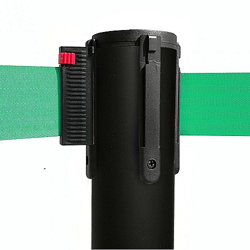 Colonnina Tendilinea nera con base piatta - Nastro Verde