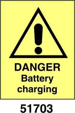 Danger battery charging - A - PVL 150x200 mm
