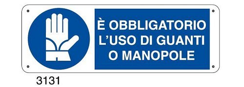 E' obbligatorio l'uso di guanti o manopole - C - Alluminio 330x500 mm
