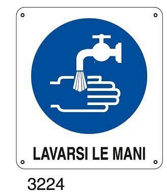 Lavarsi le mani - C - PVC adesivo 270x 330 mm