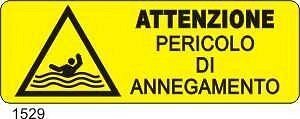 Attenzione Pericolo di Annegamento - C - Alluminio 330x500 mm - Conf 10 pz.