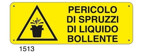 Pericolo di spruzzi di liquido bollente - C - Alluminio 330x500 mm