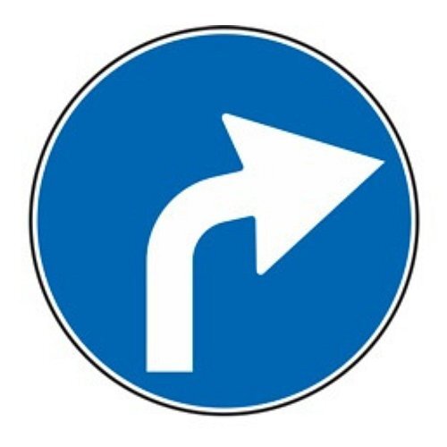 Preavviso di direzione obbligatoria a destra - C - Alluminio CL.2 90cm