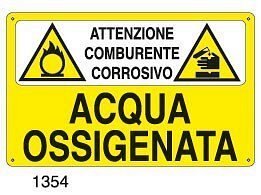 Attenzione comburente corrosivo-Acqua ossigenata