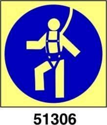 Wear safety harness - indossare la cintura di sicurezza - B - PVL 150x150 mm
