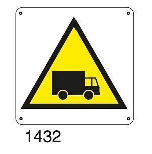 Pericolo uscita veicoli - E - Alluminio 665x665 mm - Conf 10 pz.