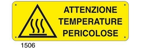 Attenzione temperature pericolose - C - Alluminio 330x500 mm - Conf 10 pz.