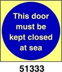 This door must be kept closed at sea - questa porta deve rimanere chiusa in mare - B - PVL 150x150 mm