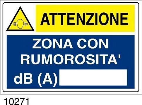 Attenzione zona rumorosa db - A - Alluminio - 330x500 mm - Conf 10 pz