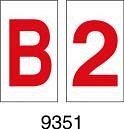 Lettere e Numeri - Etichette Adesive Bianco/Rosso - D - PVC adesivo - 56x99 mm - 10pz