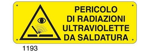 Pericolo di radiazioni ultraviolette da saldatura - C - Alluminio 330x500 mm