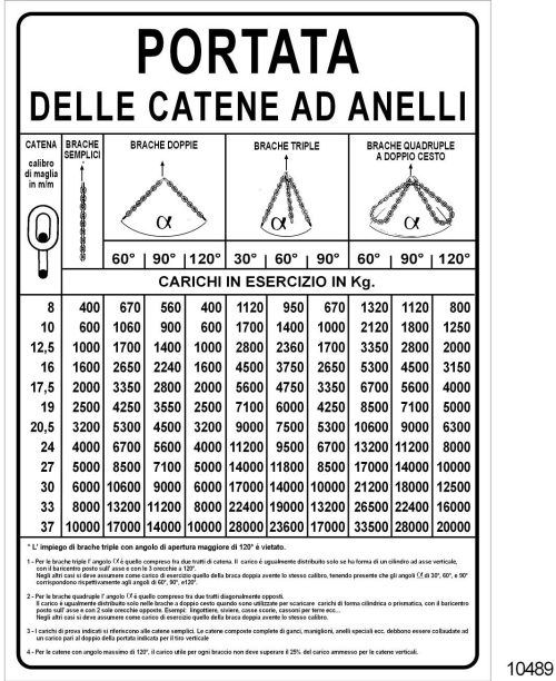 Portata delle catene ad anelli - A - Alluminio - 250x350 mm