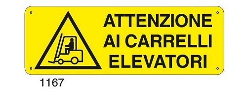 Attenzione ai carrelli elevatori - C - Alluminio 330x500 mm - Conf 10 pz.