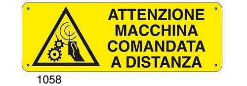 Attenzione macchina comandata a distanza - C - Alluminio 330x500 mm