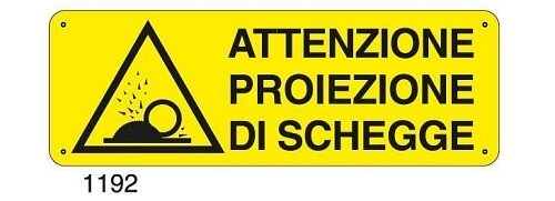 Attenzione proiezione di schegge - C - Alluminio 330x500 mm