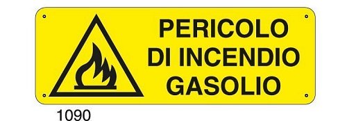Pericolo di incendio gasolio - C - Alluminio 330x500 mm