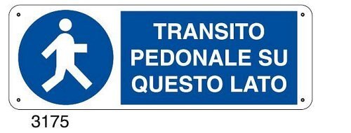 Transito pedonale su questo lato - C - Alluminio 330x500 mm - Conf 10 pz.