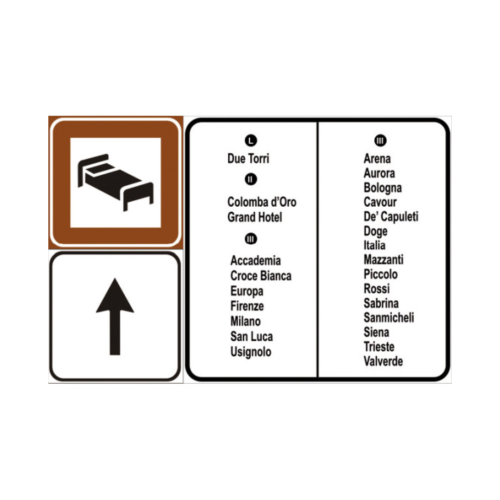 Segnale di informazioni alberghiere - A - Alluminio CL.1 180x120 cm