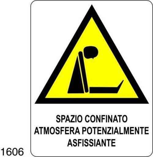 Spazio confinato atmosfera potenzialmente asfissiante - C - Alluminio 360x450 mm