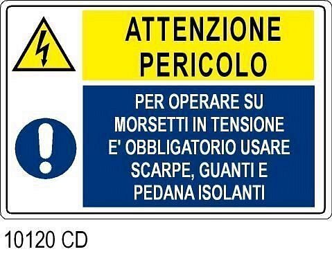 Attenzione pericolo -Alluminio 165x250 mm - Conf 10 pz