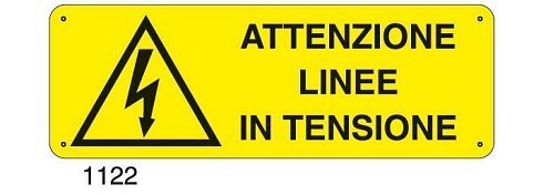 Cartello Attenzione linee in tensione - C - Alluminio 330x500 mm
