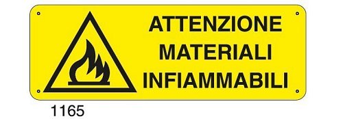 Attenzione materiali infiammabili - C - Alluminio 330x500 mm - Conf 10 pz.
