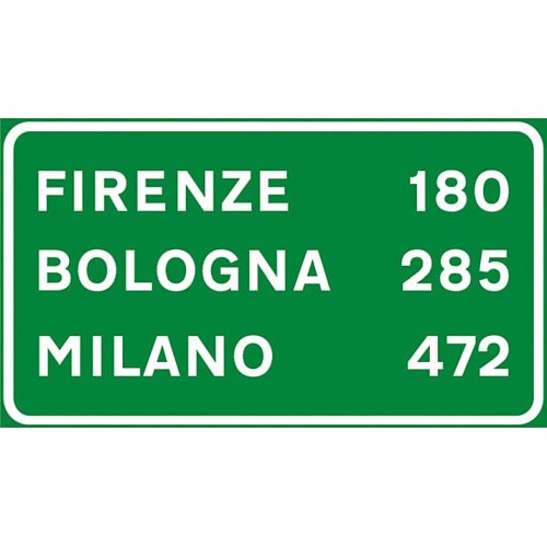 Segnale di conferma autostradale - A - Ferro CL.2 100x200 cm